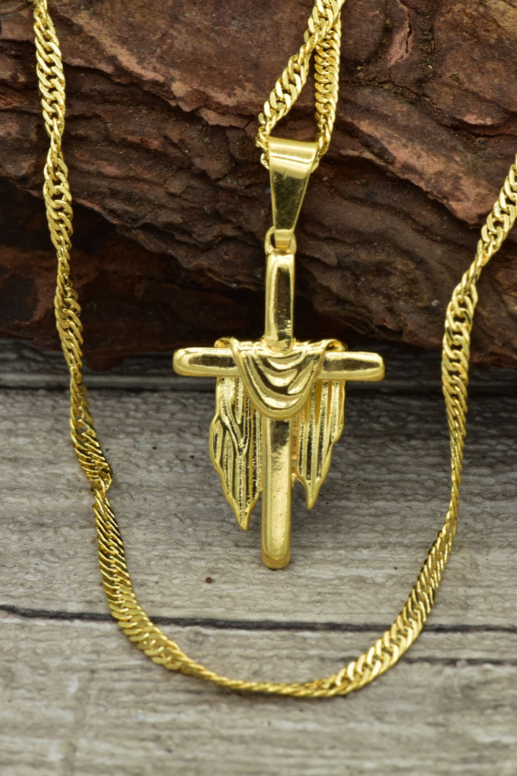 Cadena Singapur 60cms+ Dije Cruz Manto