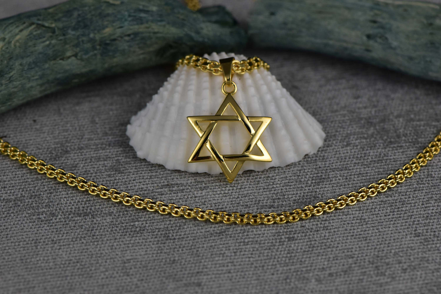 Cadena Chinesca 60cm + Colgante Estrella 6 Puntas