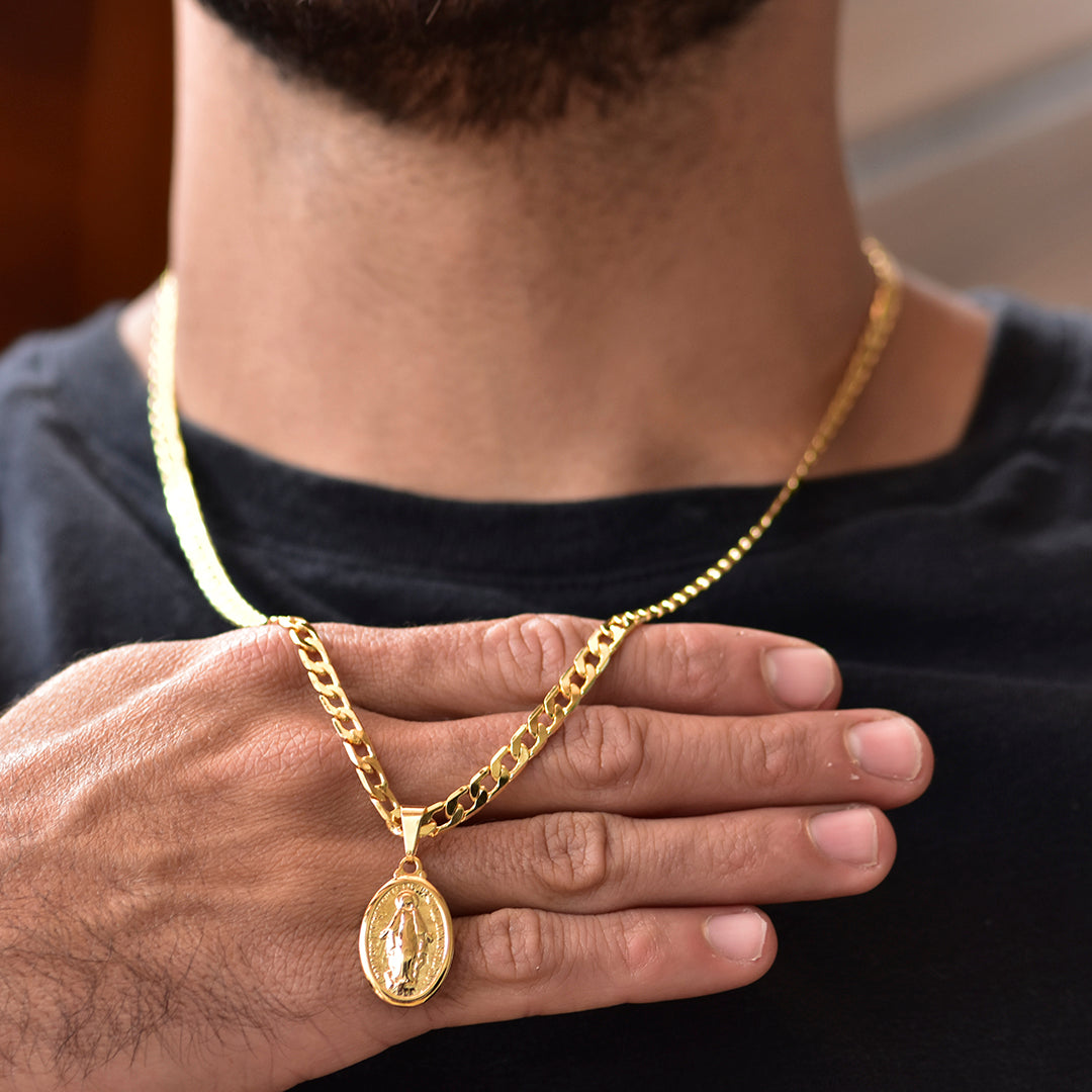 Cubana Diamantada 60cm + Colgante Milagrosa Mediana