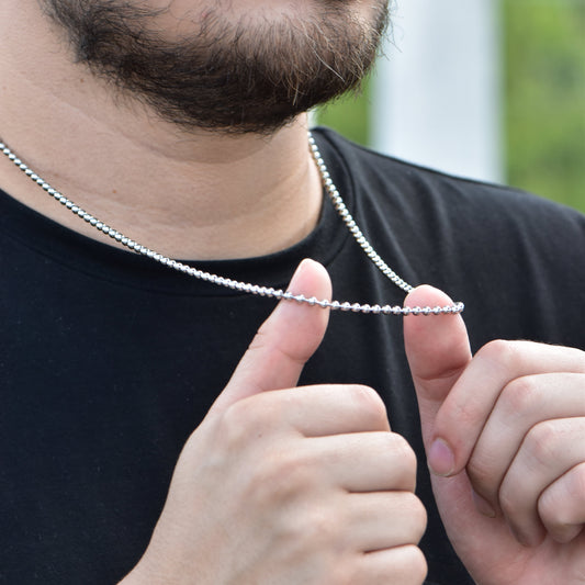 Cadena Militar Oro Blanco Hombre