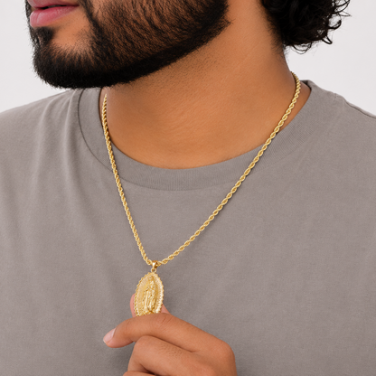 Cadena Lazo 60cm + Dije Virgen + Pulsera Gratis
