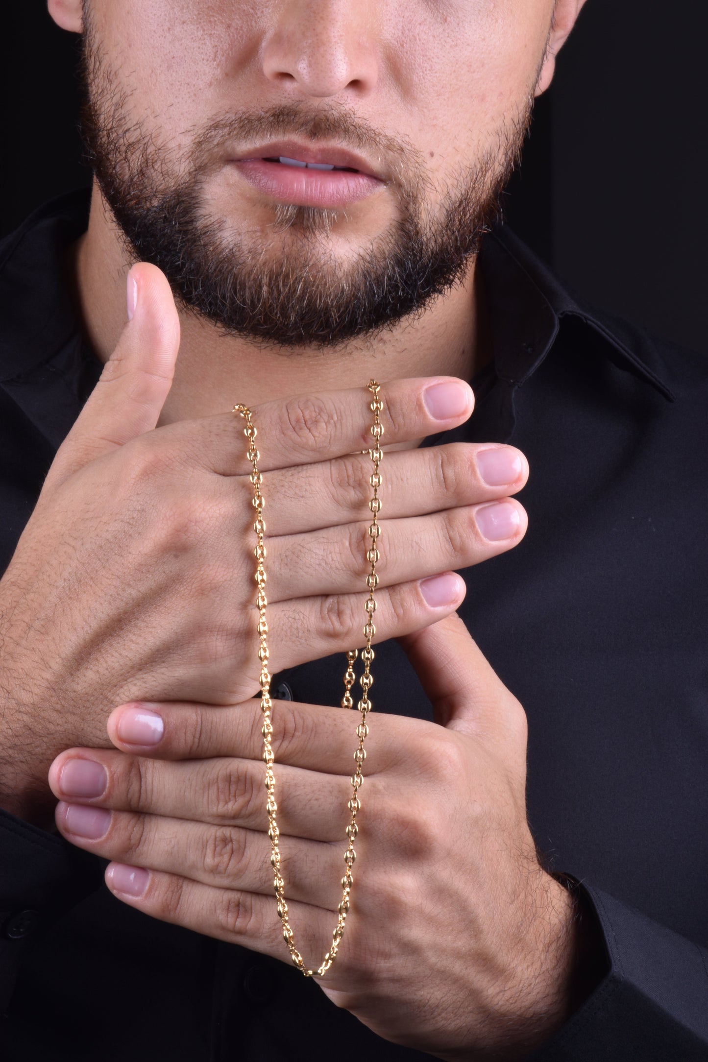 Cadena Grano de café 3mm