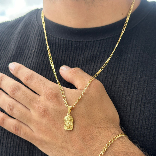 Cadena 3x1 3mm - 60cm + Colgante Rostro