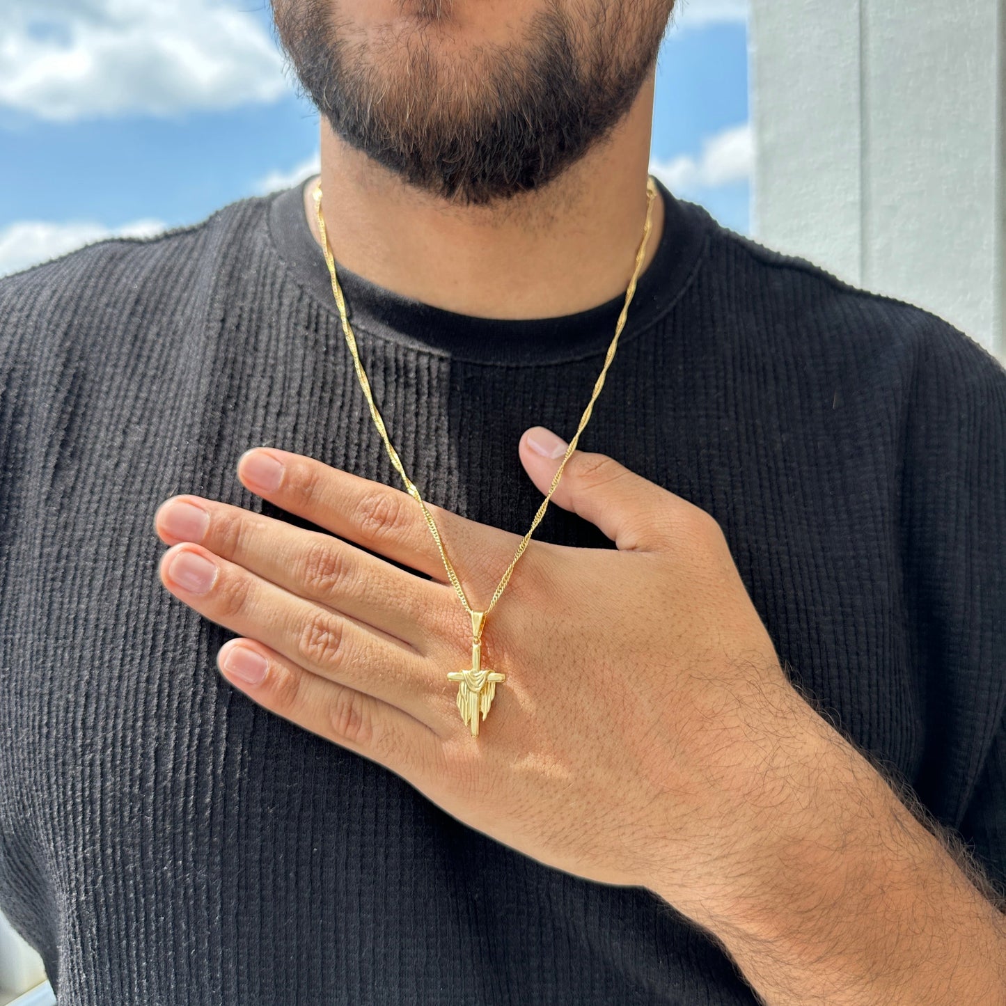 Cadena Singapur 60cms+ Dije Cruz Manto