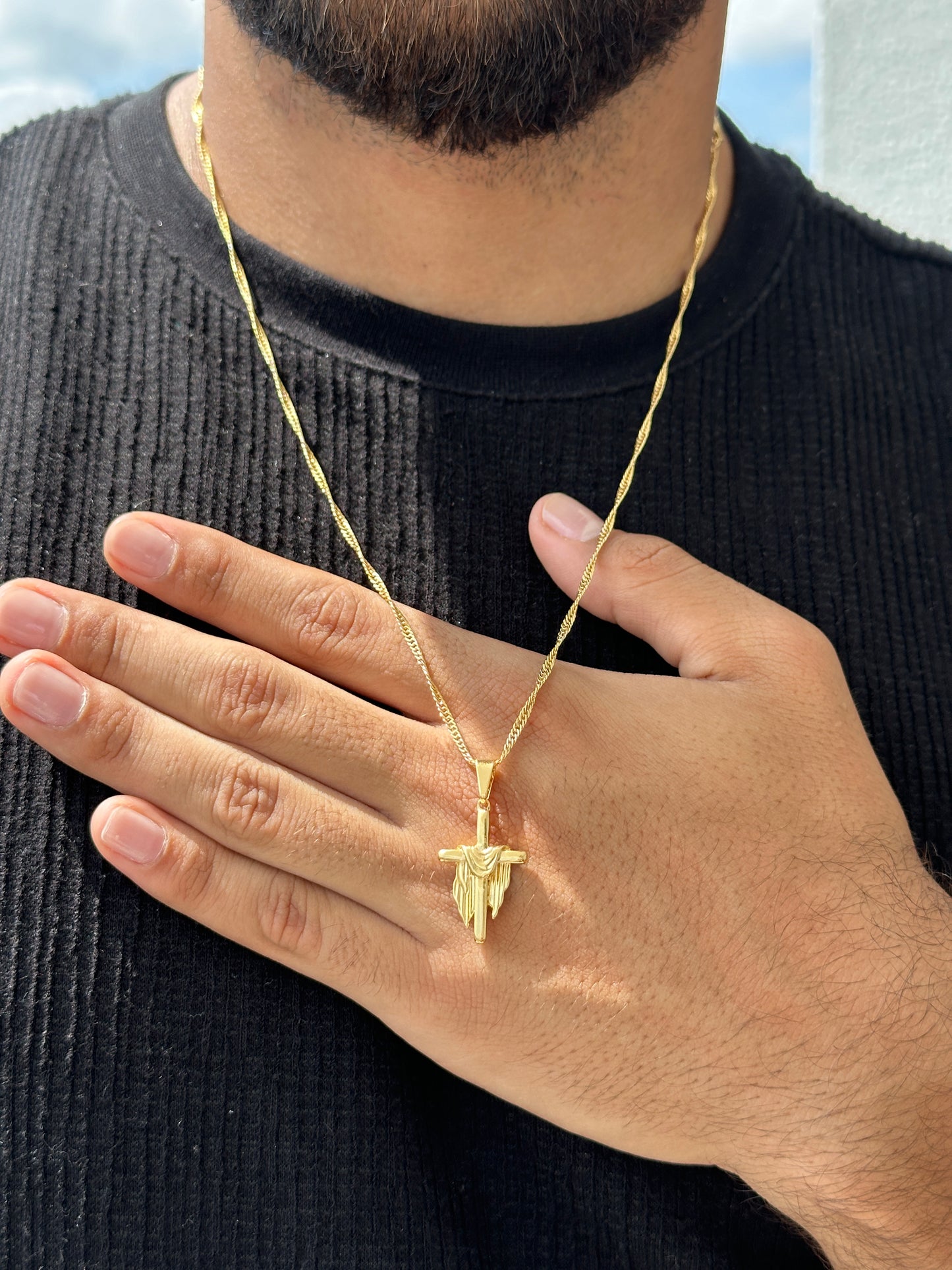 Cadena Singapur 60cms+ Dije Cruz Manto