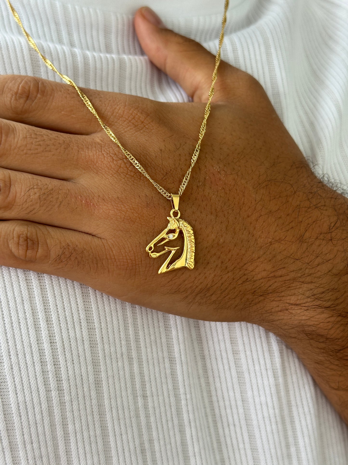 Cadena Chinesca 60cm + Colgante Caballo