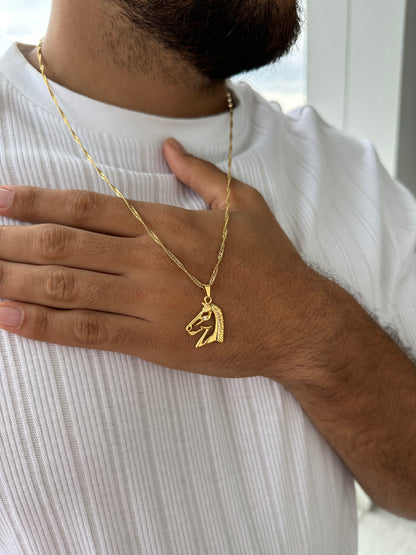 Cadena Chinesca 60cm + Colgante Caballo