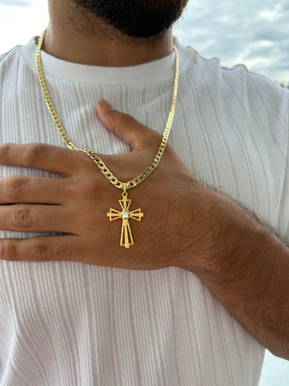 Cadena Cubana + Dije Cruz Piedra