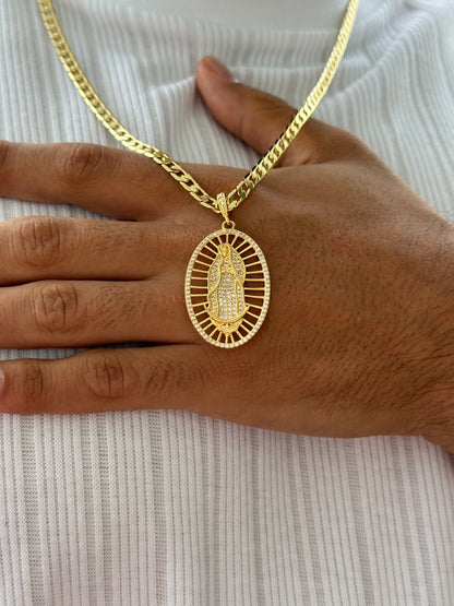 Cubana Diamantada 65cm + Colgante Guadalupe Piedras