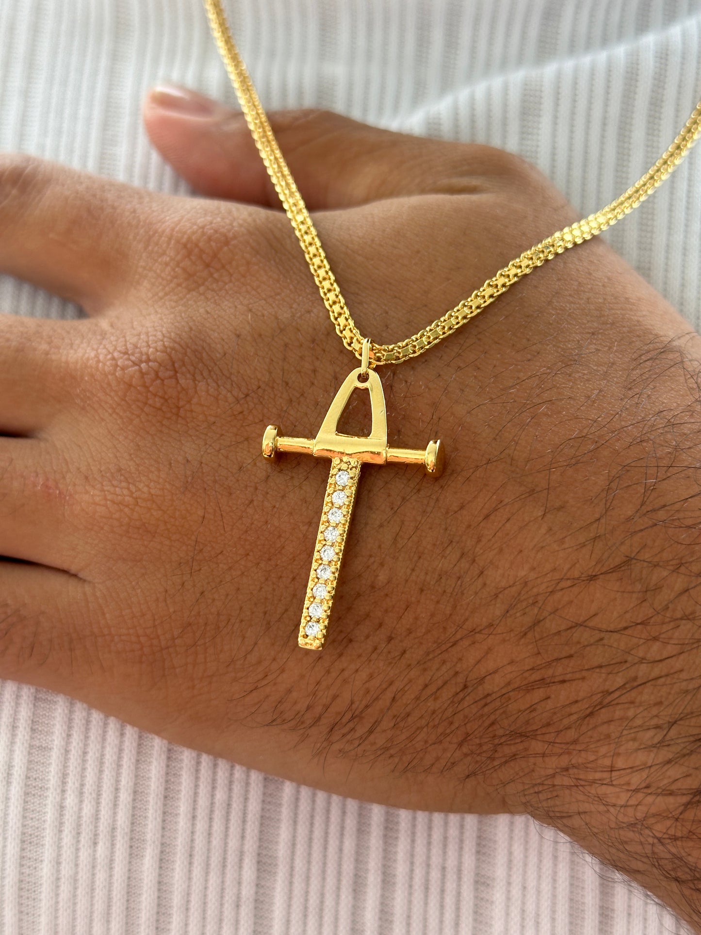 Cadena Chinesca 60cm + Colgante Cruz Pendulo