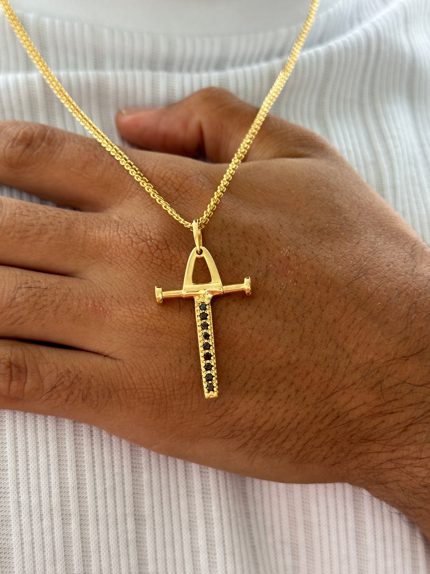 Cadena Chinesca 60cm + Colgante Cruz Pendulo