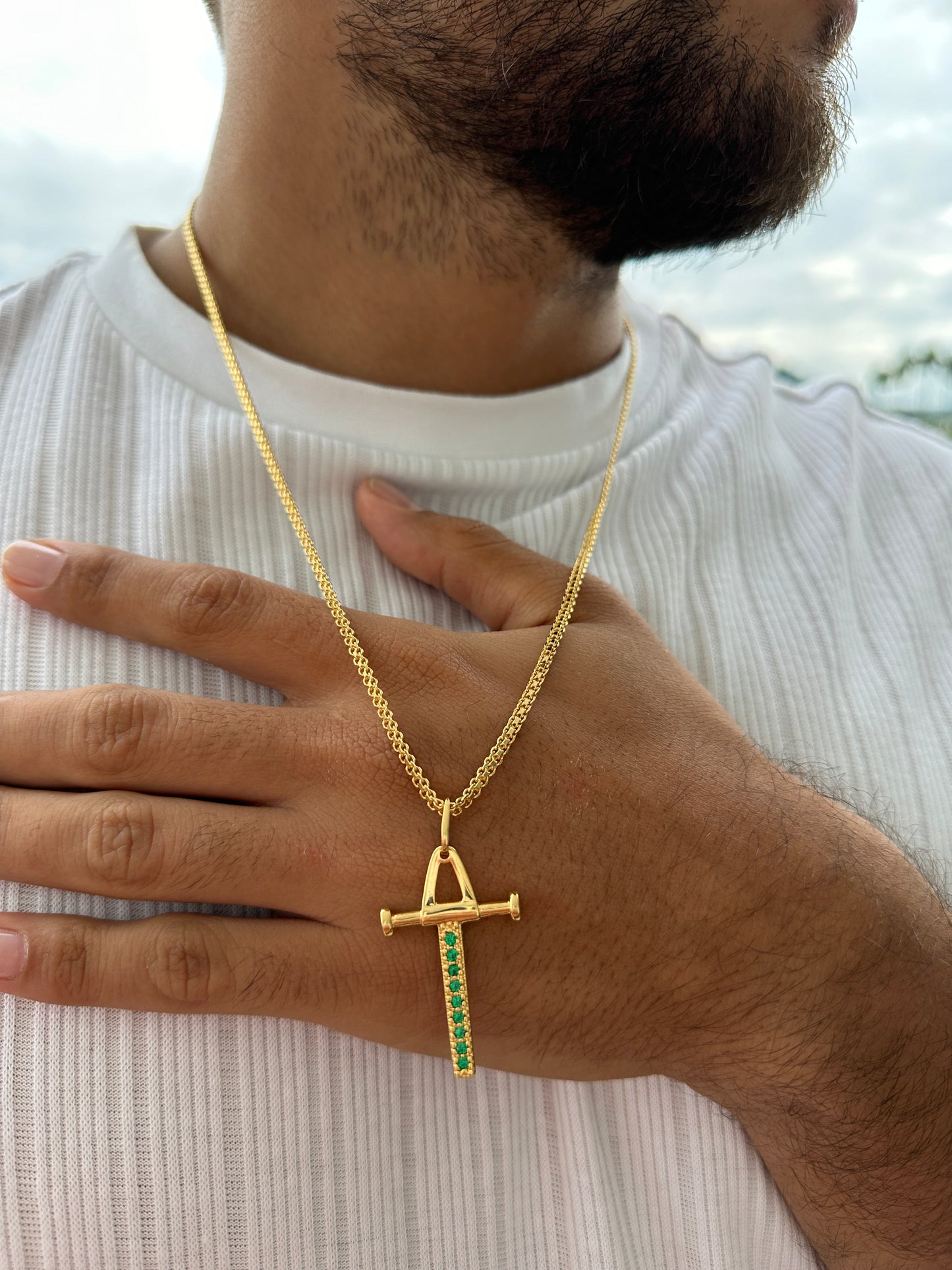 Cadena Chinesca 60cm + Colgante Cruz Pendulo