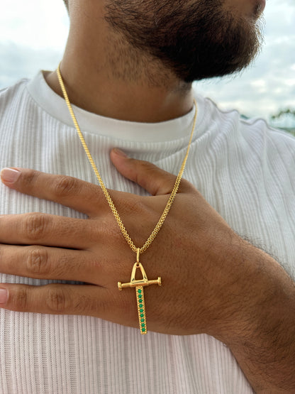 Cadena Chinesca 60cm + Colgante Cruz Pendulo