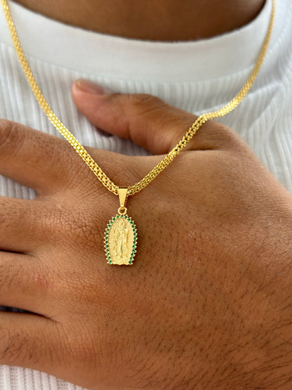 Cadena Chinesca 60cm + Colgante Virgen y Circonias