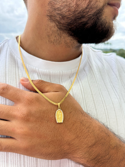 Cadena Chinesca 60cm + Colgante Virgen y Circonias