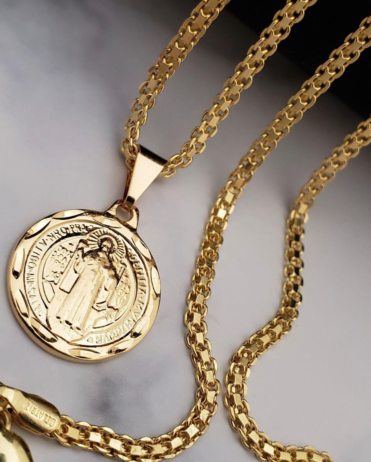 Cadena Chinesca  60cms + Colgante San Benito Redondo79