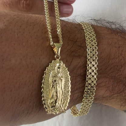 Cadena China 65cm + Dije Virgen + Pulsera Gratis