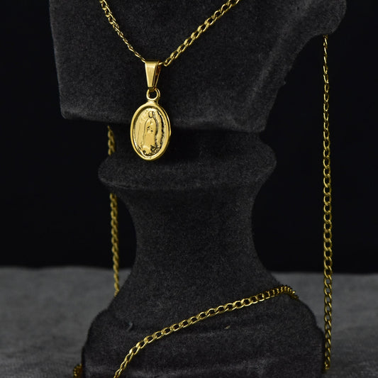 Copia de Cadena Escalera y Cubana 65cm +Dije Rostro Tallado