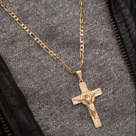 Cadena 3x1 3mm 60cm + Colgante  Cruz San Benito